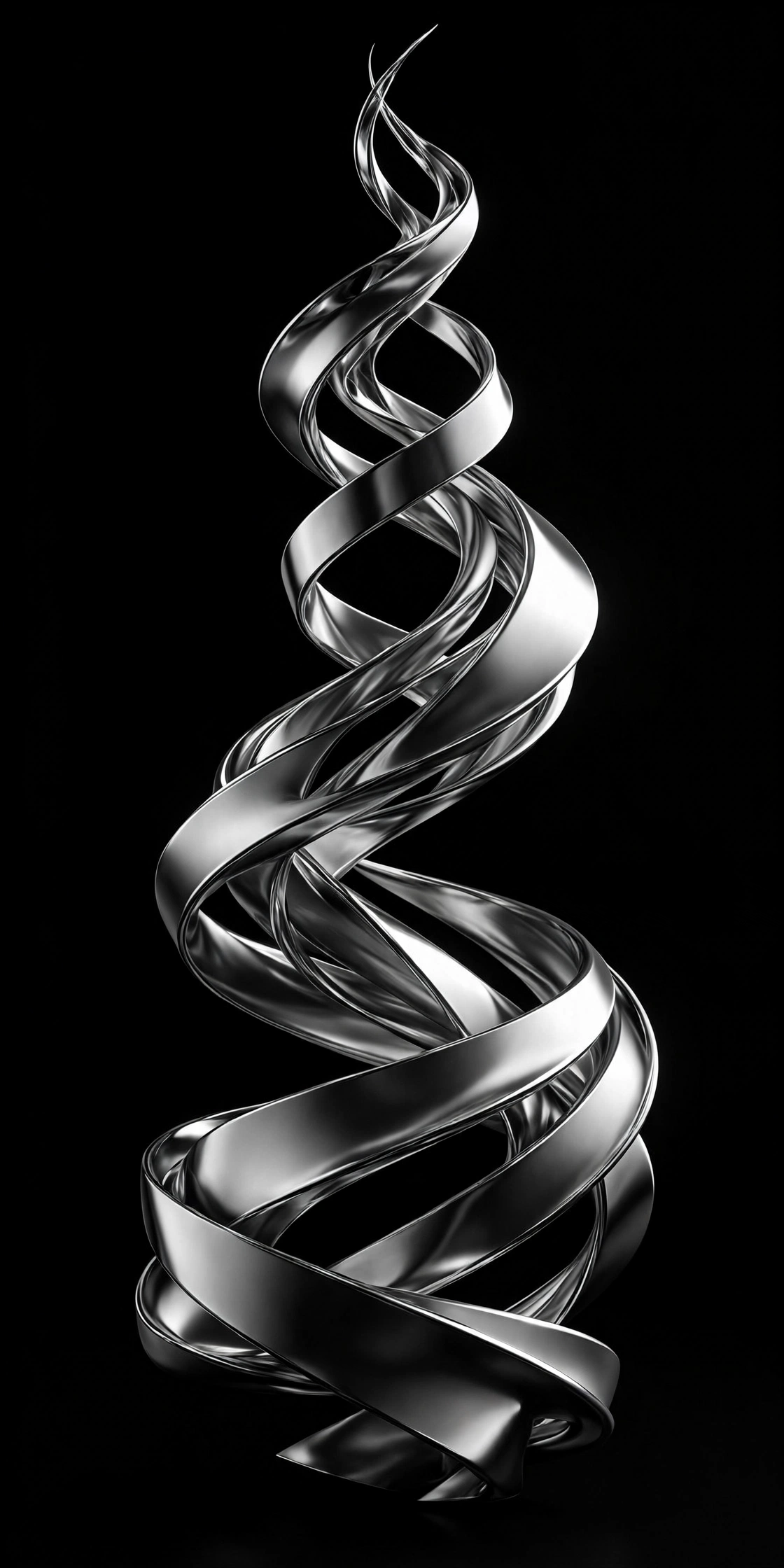 Black and white 3D render of ascending steps